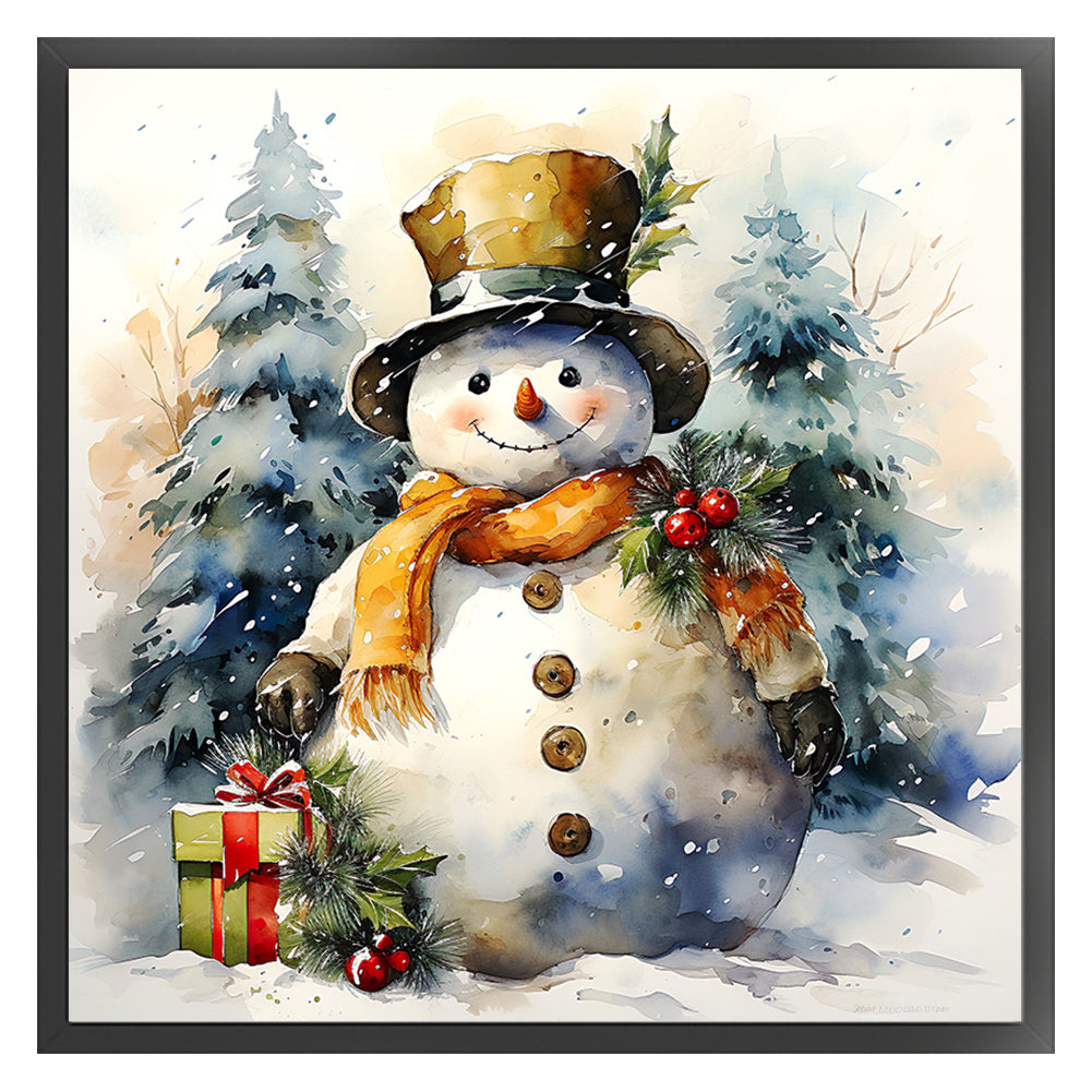 Snowman - 11CT Stamped Cross Stitch 50*50CM(Joy Sunday)