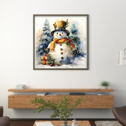 Snowman - 11CT Stamped Cross Stitch 50*50CM(Joy Sunday)