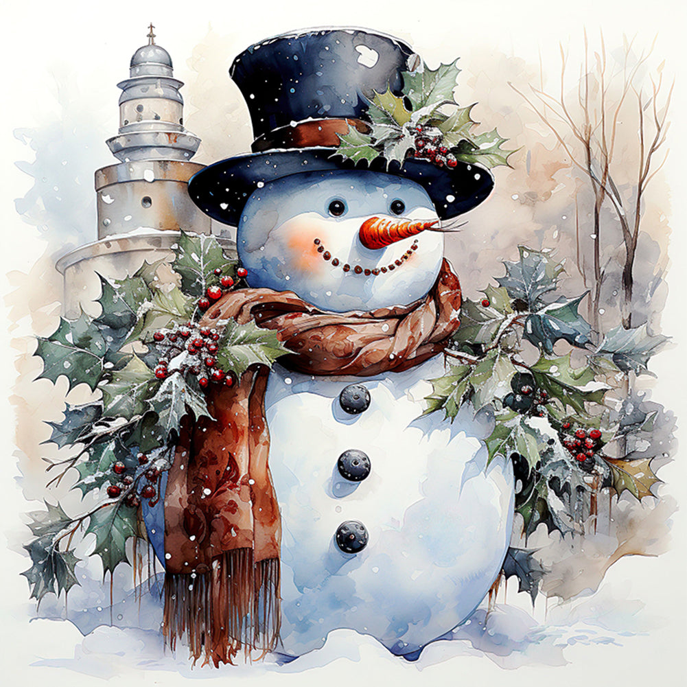 Snowman - 11CT Stamped Cross Stitch 50*50CM(Joy Sunday)