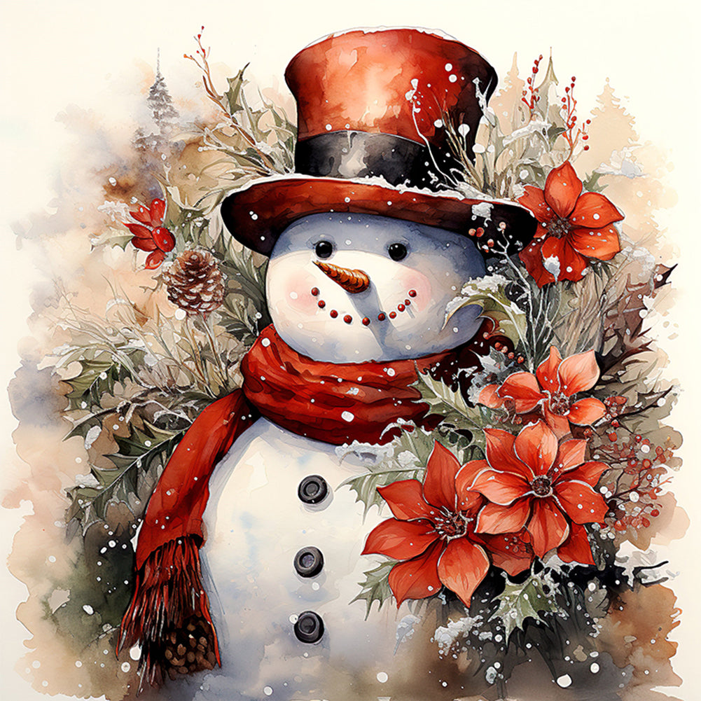 Snowman - 11CT Stamped Cross Stitch 50*50CM(Joy Sunday)