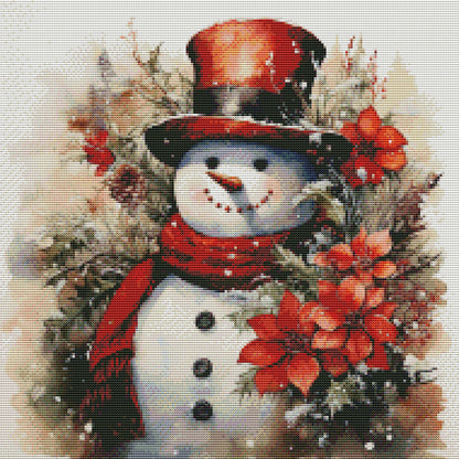 Snowman - 11CT Stamped Cross Stitch 50*50CM(Joy Sunday)