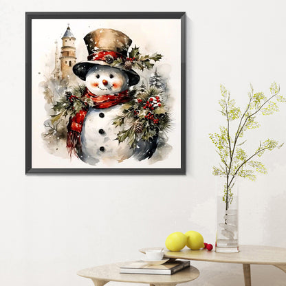 Building Snowman - Full Round Drill Diamond Painting 30*30CM