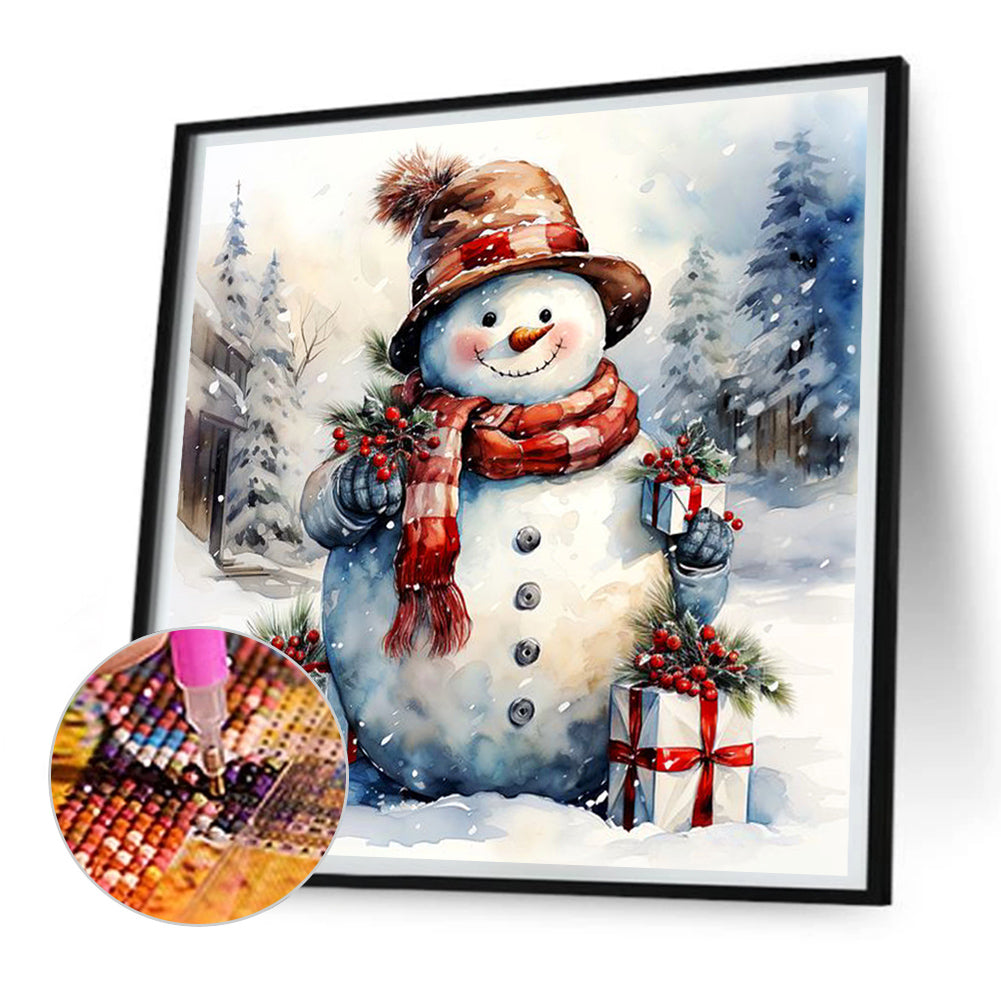 Snowman In The Snow - Full Round Drill Diamond Painting 30*30CM