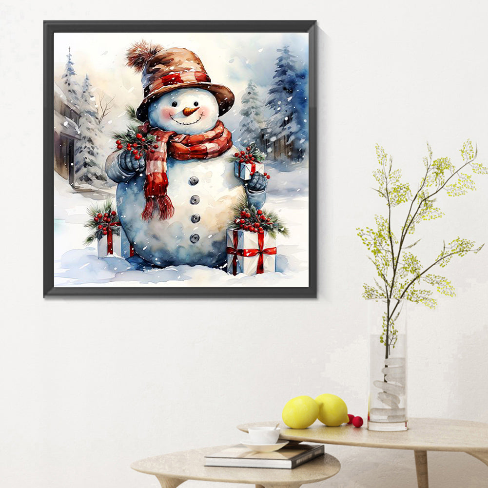 Snowman In The Snow - Full Round Drill Diamond Painting 30*30CM