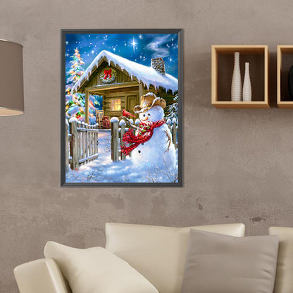 Winter Snowman - Full Round Drill Diamond Painting 30*40CM