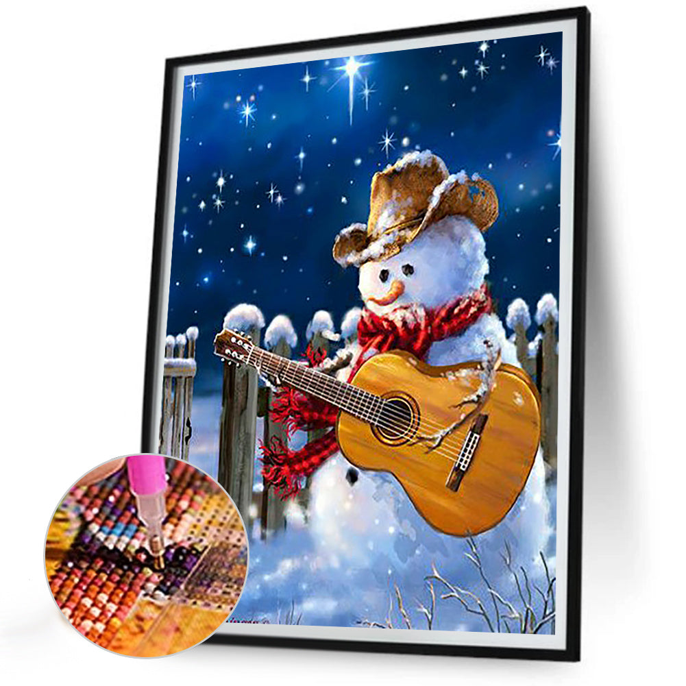 Winter Snowman - Full Round Drill Diamond Painting 30*40CM