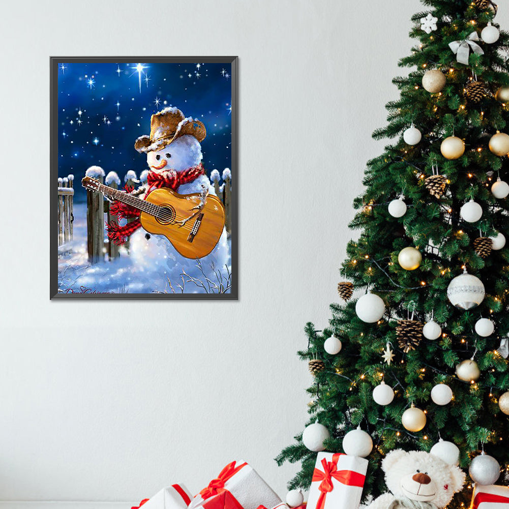 Winter Snowman - Full Round Drill Diamond Painting 30*40CM