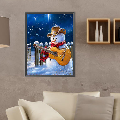 Winter Snowman - Full Round Drill Diamond Painting 30*40CM