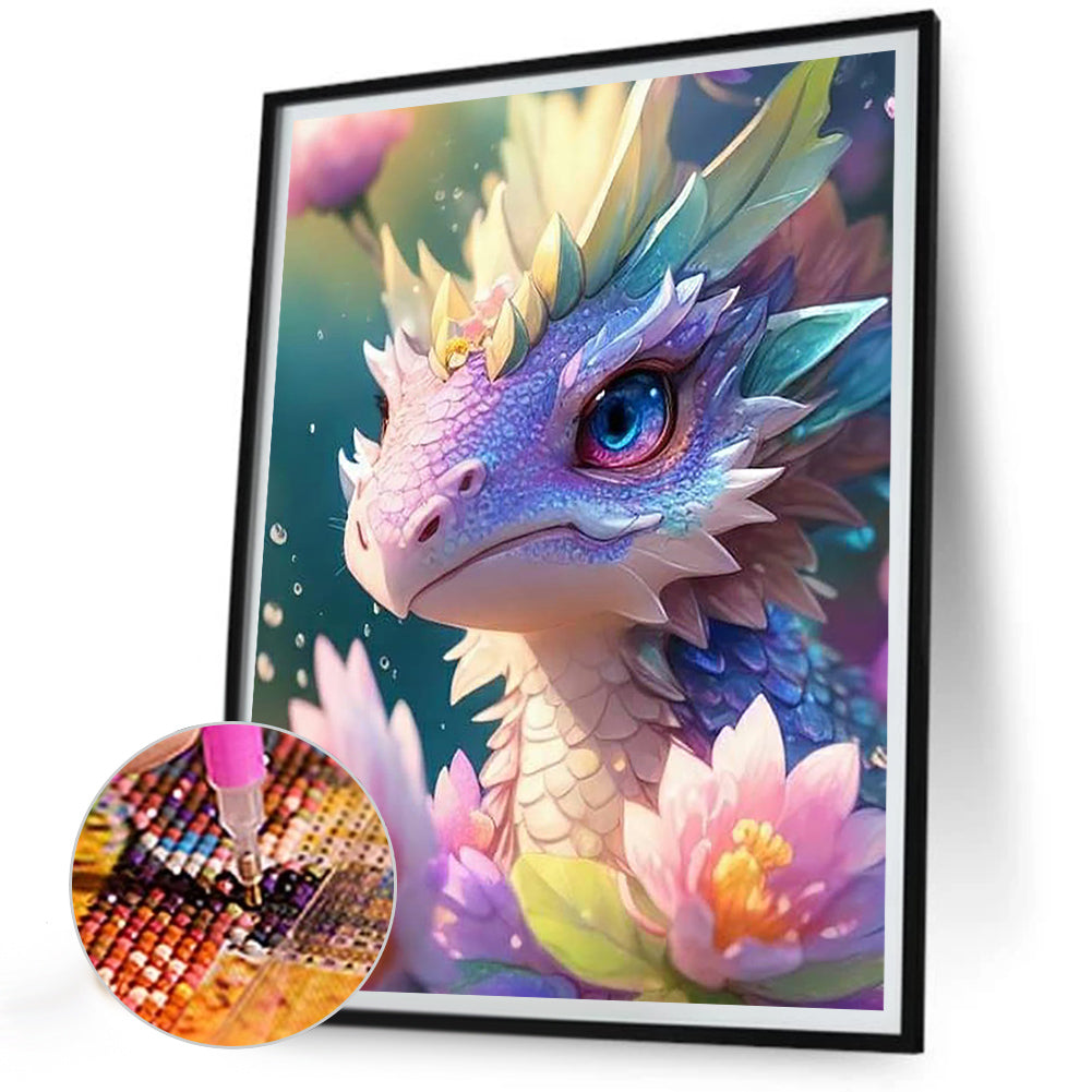 Flowers And Dragons - Full Round Drill Diamond Painting 30*40CM