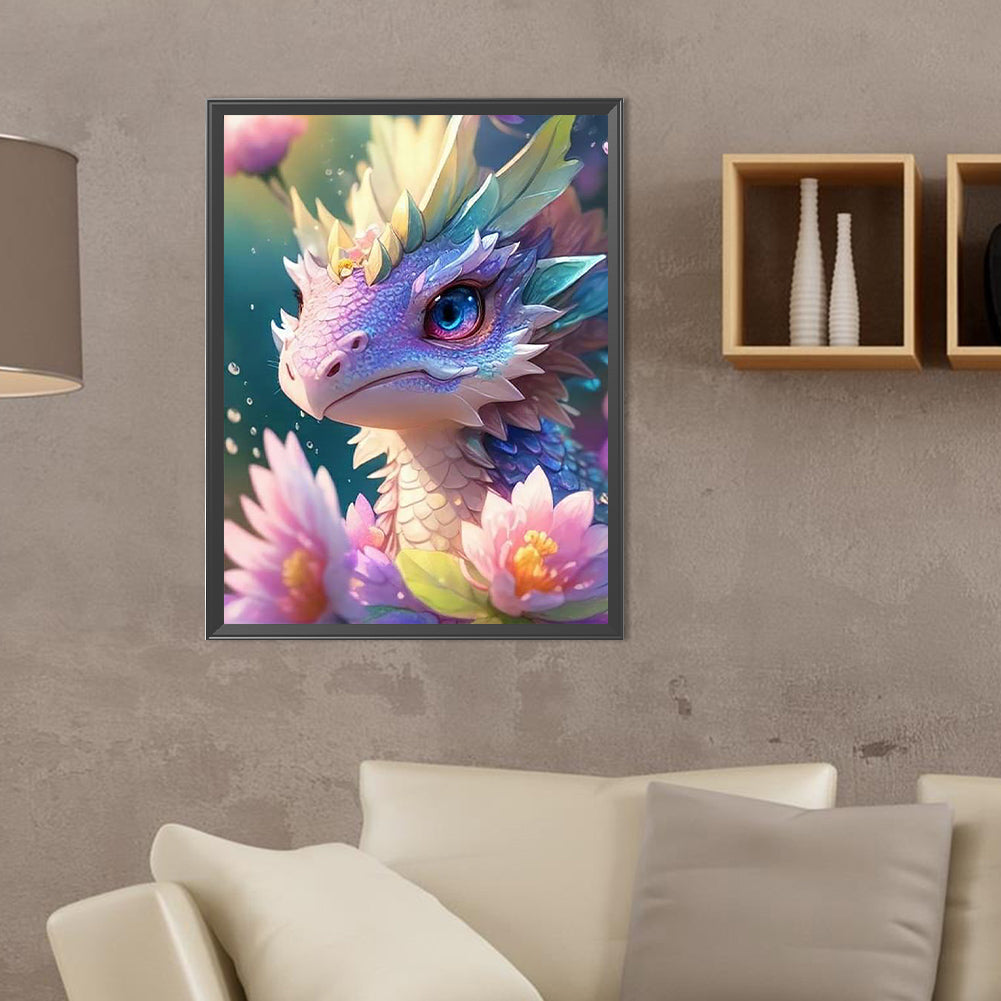 Flowers And Dragons - Full Round Drill Diamond Painting 30*40CM