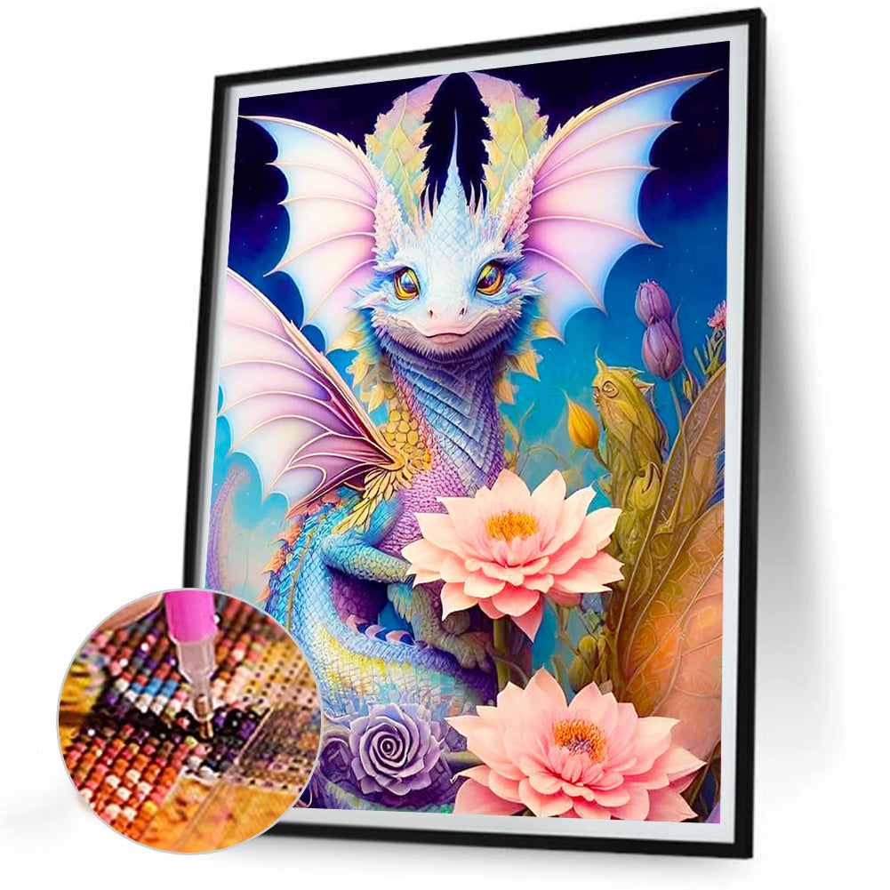 Flowers And Dragons - Full Round Drill Diamond Painting 30*40CM