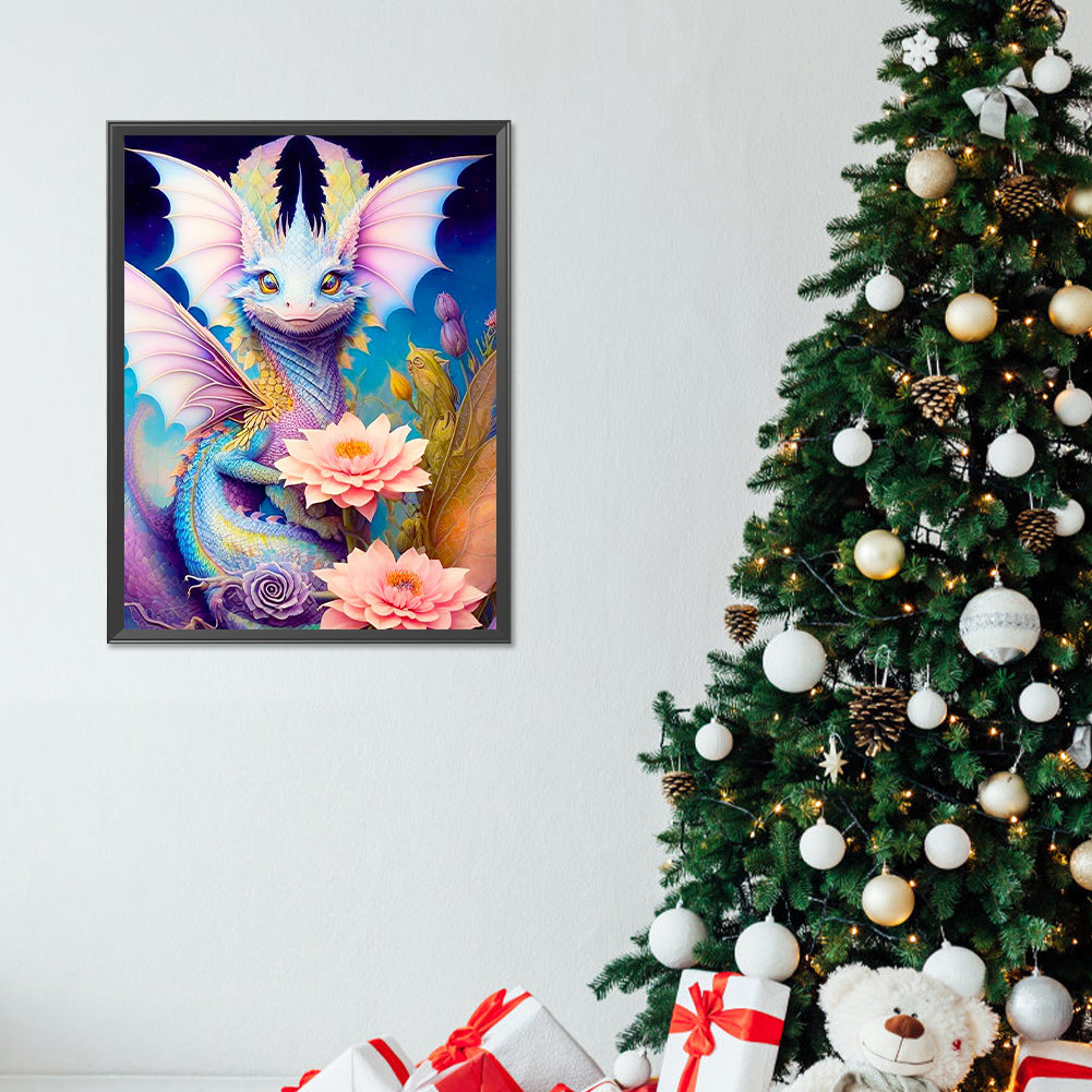 Flowers And Dragons - Full Round Drill Diamond Painting 30*40CM