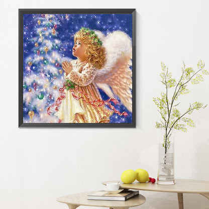 Christmas Angel Kid - Full Round Drill Diamond Painting 30*30CM