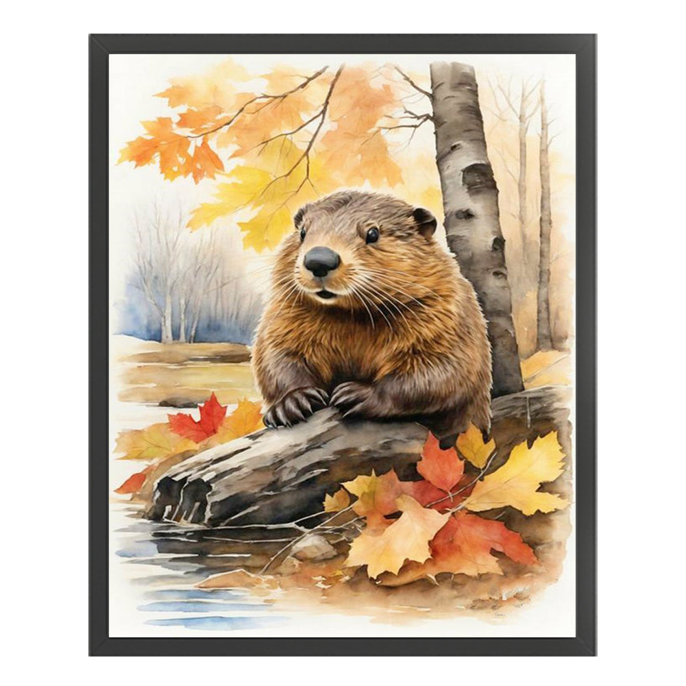 Woods Beaver - 11CT Stamped Cross Stitch 40*50CM(Joy Sunday)