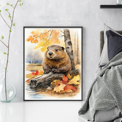 Woods Beaver - 11CT Stamped Cross Stitch 40*50CM(Joy Sunday)