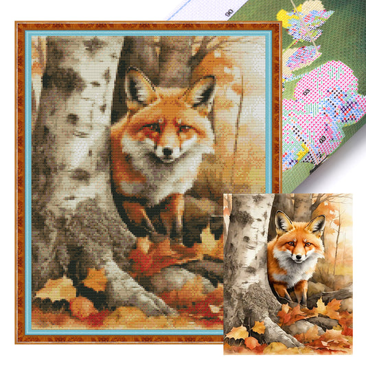 Woods Fox - 11CT Stamped Cross Stitch 40*50CM(Joy Sunday)