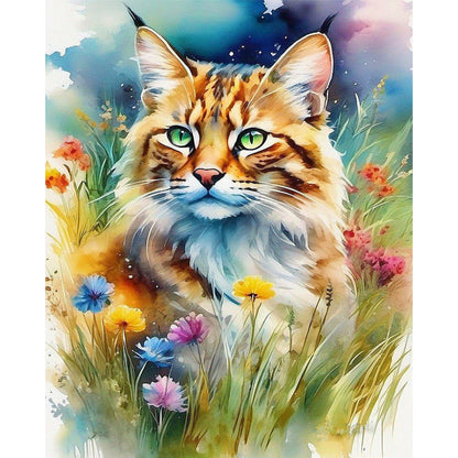 Forest Cat - 11CT Stamped Cross Stitch 40*50CM(Joy Sunday)