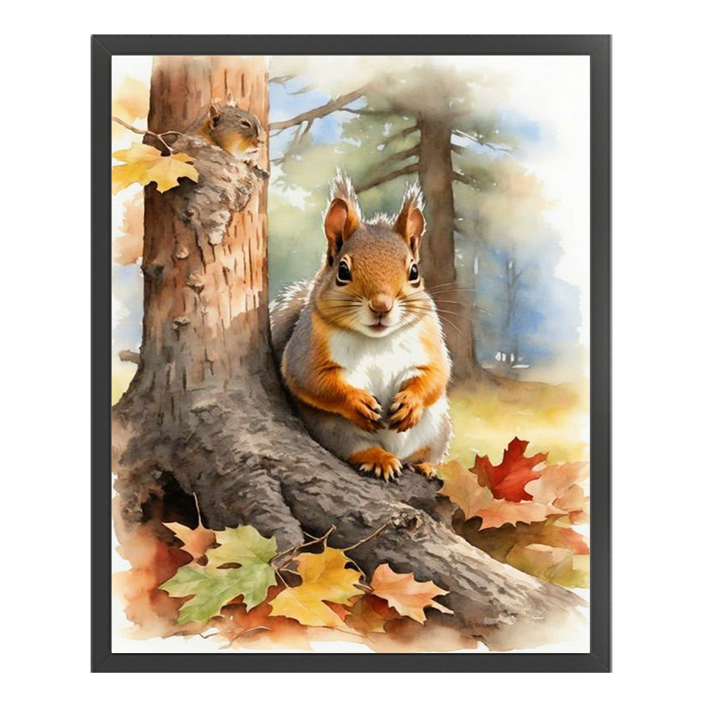 Woods Squirrel - 11CT Stamped Cross Stitch 40*50CM(Joy Sunday)