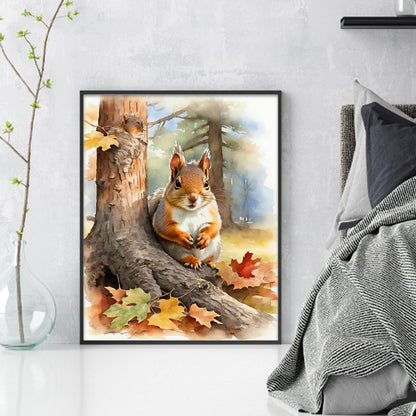 Woods Squirrel - 11CT Stamped Cross Stitch 40*50CM(Joy Sunday)