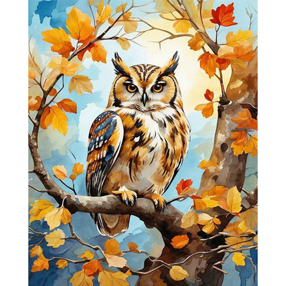 Wood Owl - 11CT Stamped Cross Stitch 40*50CM(Joy Sunday)