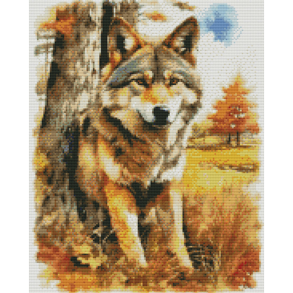 Timber Wolf - 11CT Stamped Cross Stitch 40*50CM