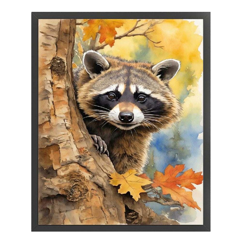 Woods Raccoon - 11CT Stamped Cross Stitch 40*50CM(Joy Sunday)