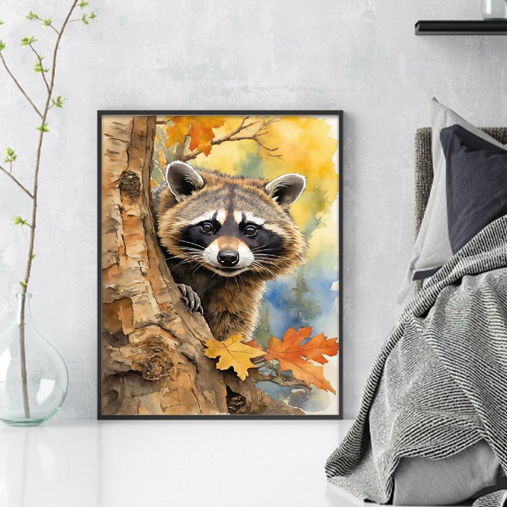 Woods Raccoon - 11CT Stamped Cross Stitch 40*50CM(Joy Sunday)