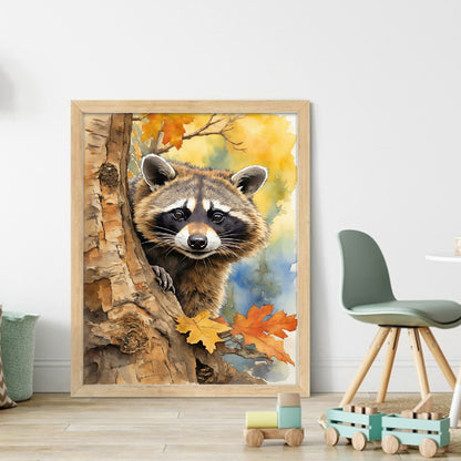 Woods Raccoon - 11CT Stamped Cross Stitch 40*50CM(Joy Sunday)