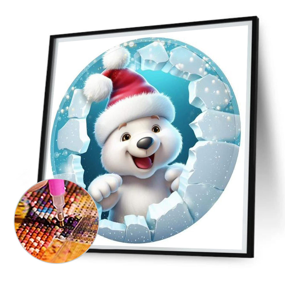 Christmas Animals Breaking Through The Ice - Full Square Drill Diamond Painting 30*30CM