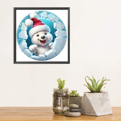 Christmas Animals Breaking Through The Ice - Full Square Drill Diamond Painting 30*30CM