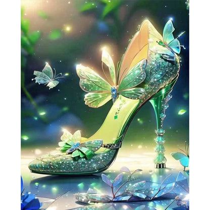 Butterfly High Heels - 11CT Stamped Cross Stitch 40*50CM(Joy Sunday)