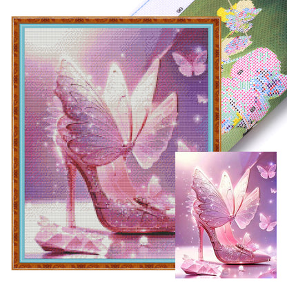 Butterfly High Heels - 11CT Stamped Cross Stitch 40*50CM(Joy Sunday)