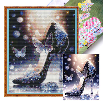 Butterfly High Heels - 11CT Stamped Cross Stitch 40*50CM(Joy Sunday)