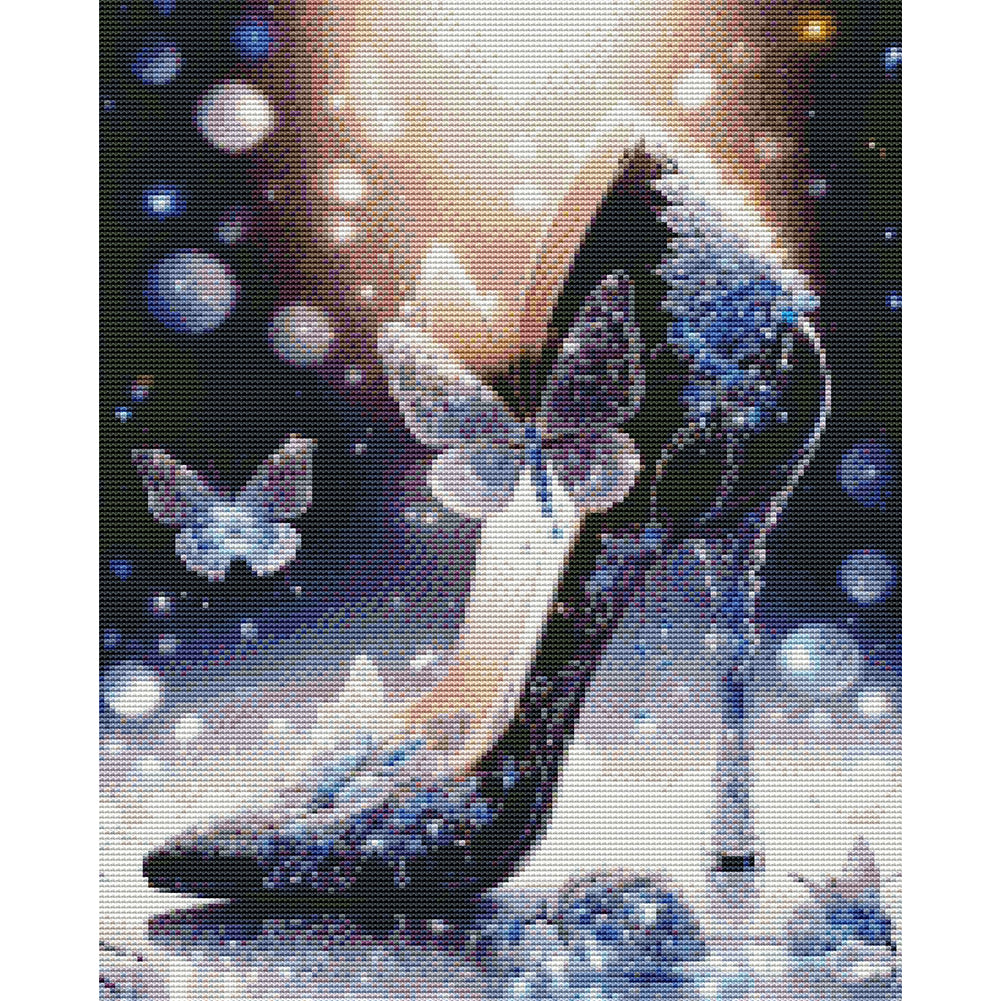 Butterfly High Heels - 11CT Stamped Cross Stitch 40*50CM(Joy Sunday)