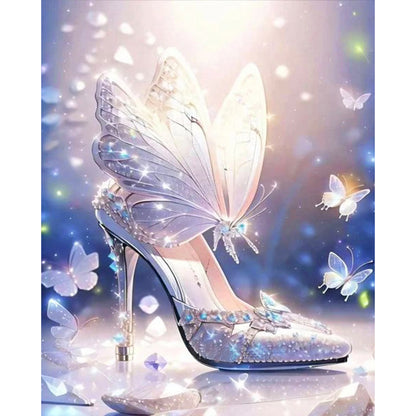 Butterfly High Heels - 11CT Stamped Cross Stitch 40*50CM(Joy Sunday)