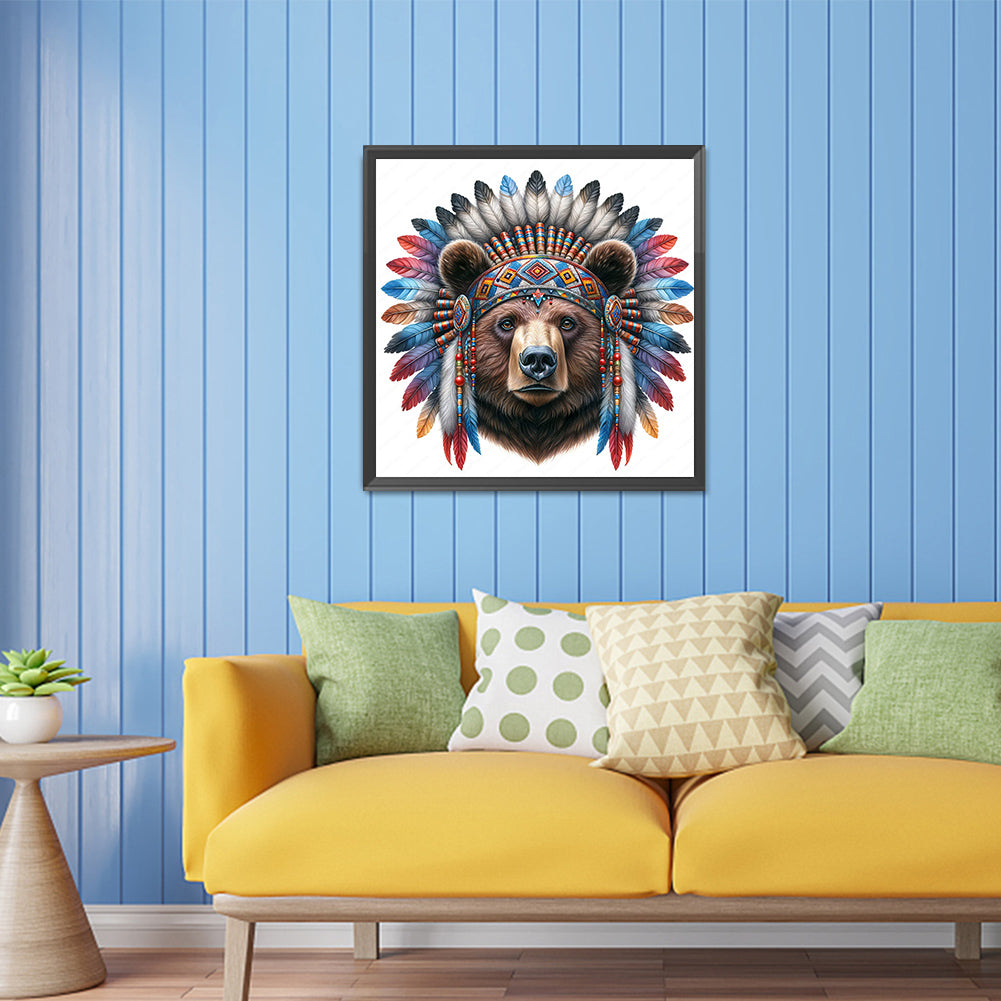 Indian Bear - Full Square Drill Diamond Painting 30*30CM