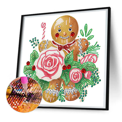 Christmas Atmosphere Cookie Man - Special Shaped Drill Diamond Painting 30*30CM