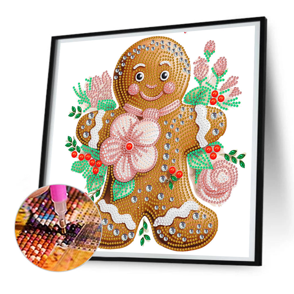 Christmas Atmosphere Cookie Man - Special Shaped Drill Diamond Painting 30*30CM