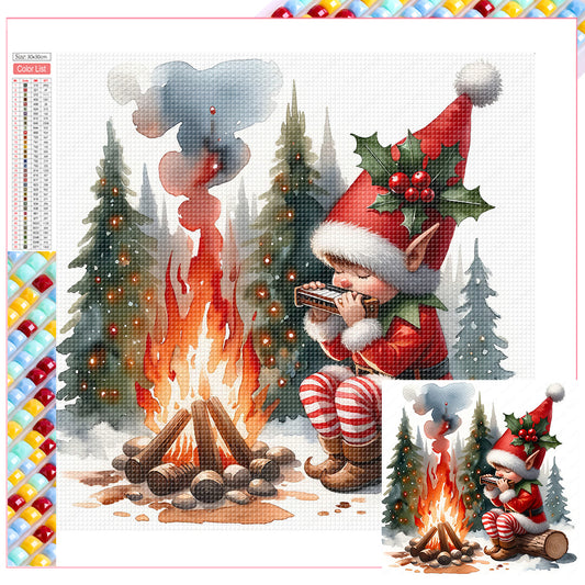 Santa Claus And Elves - Full Square Drill Diamond Painting 30*30CM