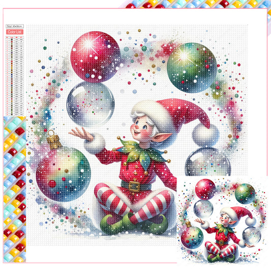 Santa Claus And Elves - Full Square Drill Diamond Painting 30*30CM