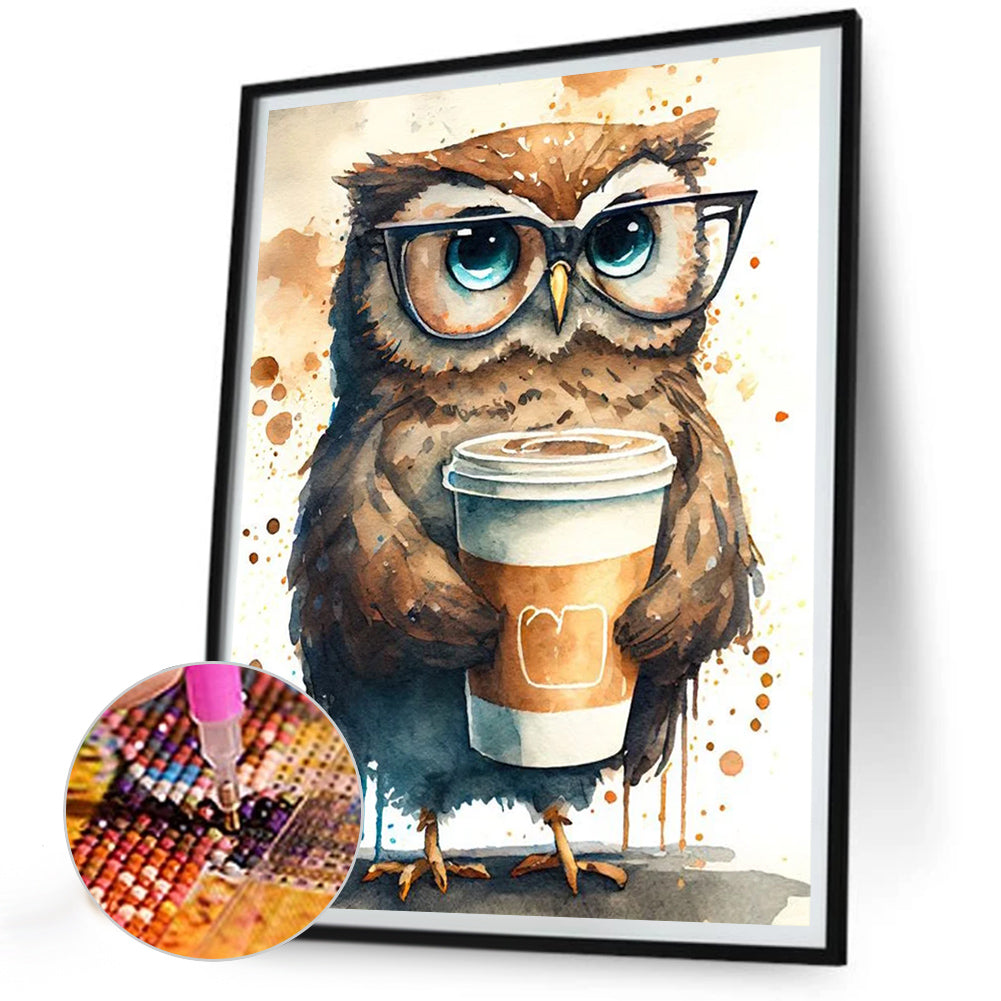 Owl - Full Round Drill Diamond Painting 30*40CM