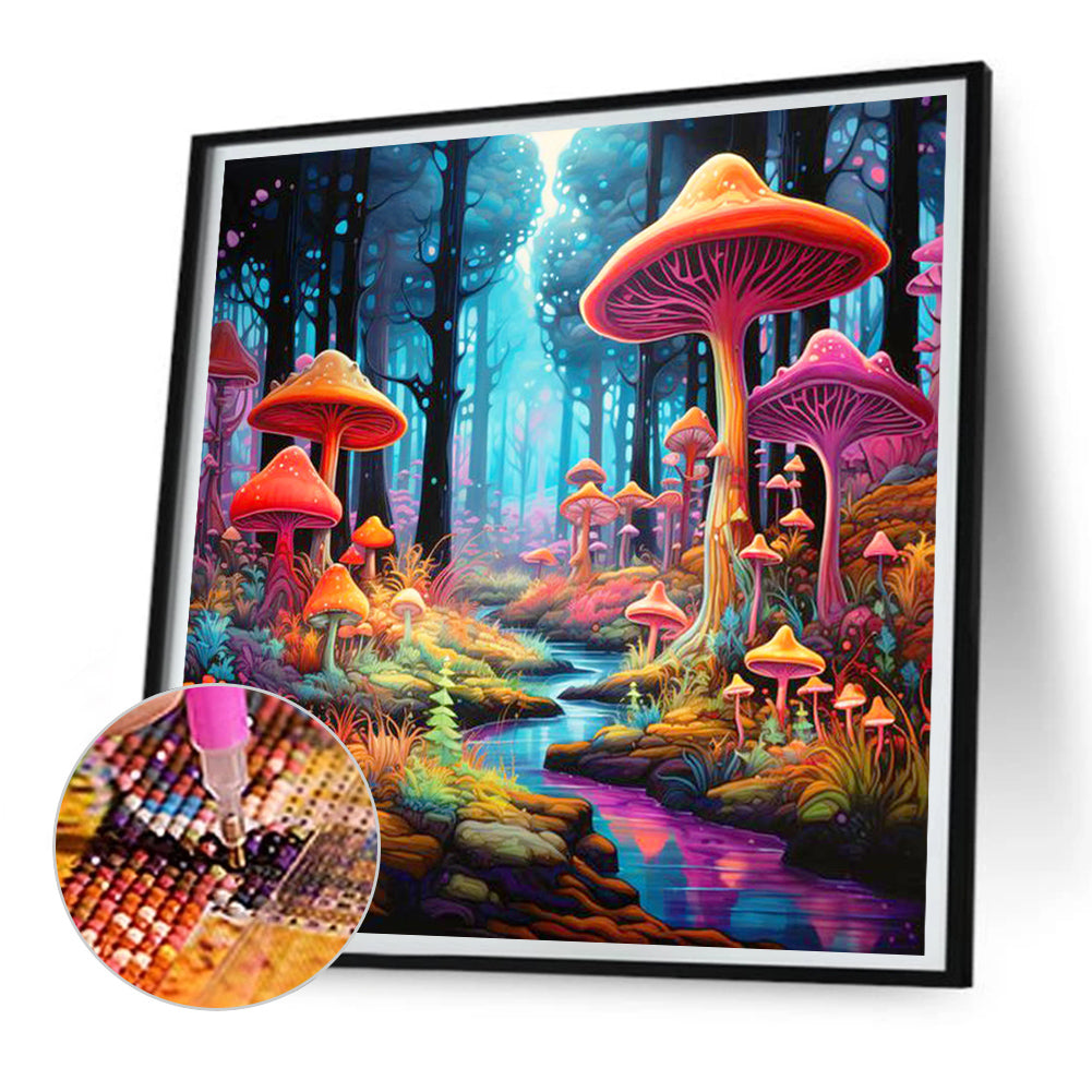 Fantasy Mushroom Forest - Full Round Drill Diamond Painting 30*30CM