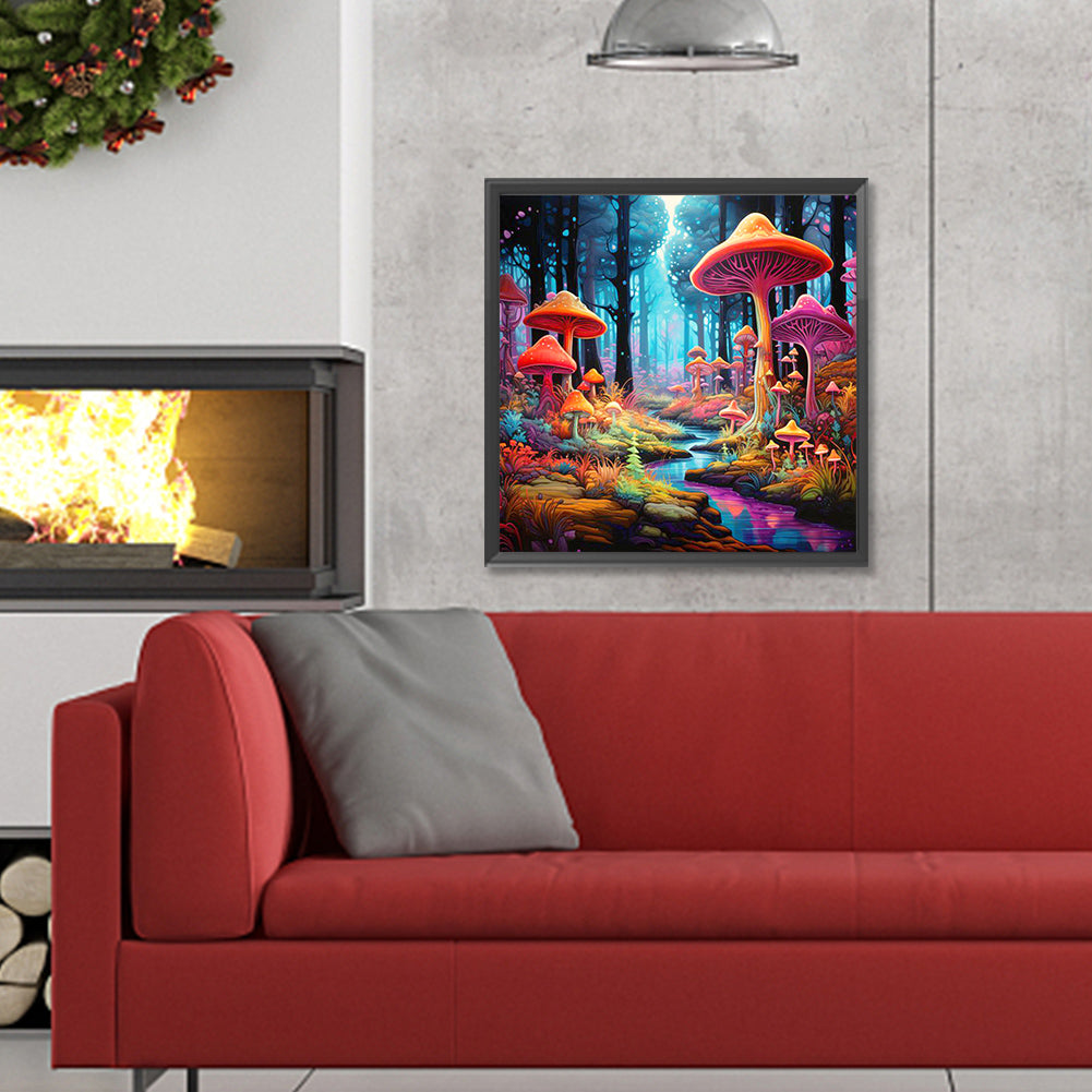 Fantasy Mushroom Forest - Full Round Drill Diamond Painting 30*30CM