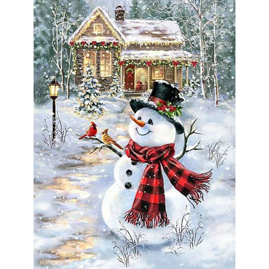 Snowman And Bird - Full Round Drill Diamond Painting 30*40CM