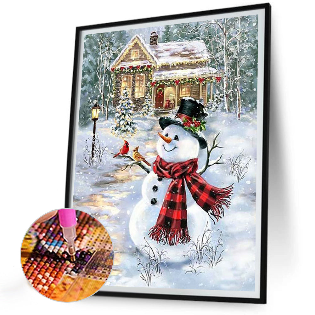 Snowman And Bird - Full Round Drill Diamond Painting 30*40CM