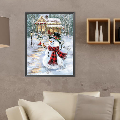 Snowman And Bird - Full Round Drill Diamond Painting 30*40CM