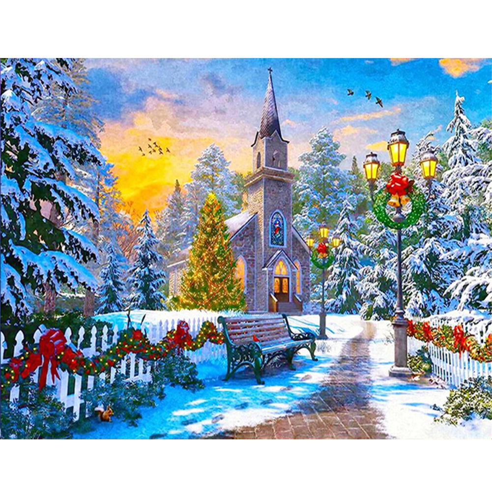 Winter Christmas Igloo - 11CT Stamped Cross Stitch 60*50CM(Joy Sunday)