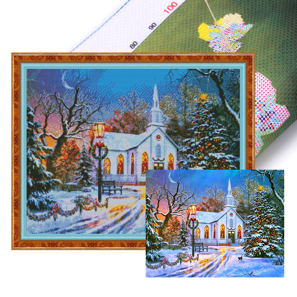 Winter Christmas Igloo - 11CT Stamped Cross Stitch 60*50CM(Joy Sunday)