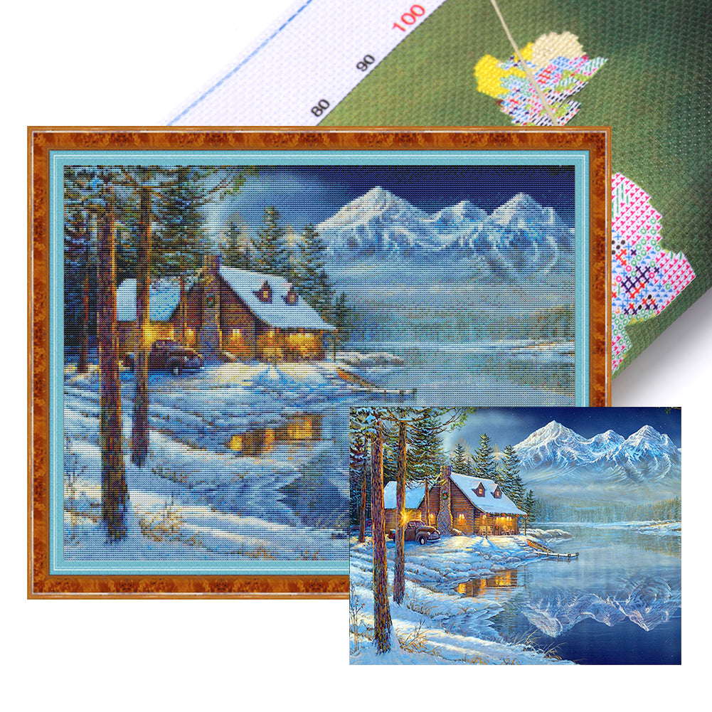 Winter Christmas Igloo - 11CT Stamped Cross Stitch 60*50CM(Joy Sunday)