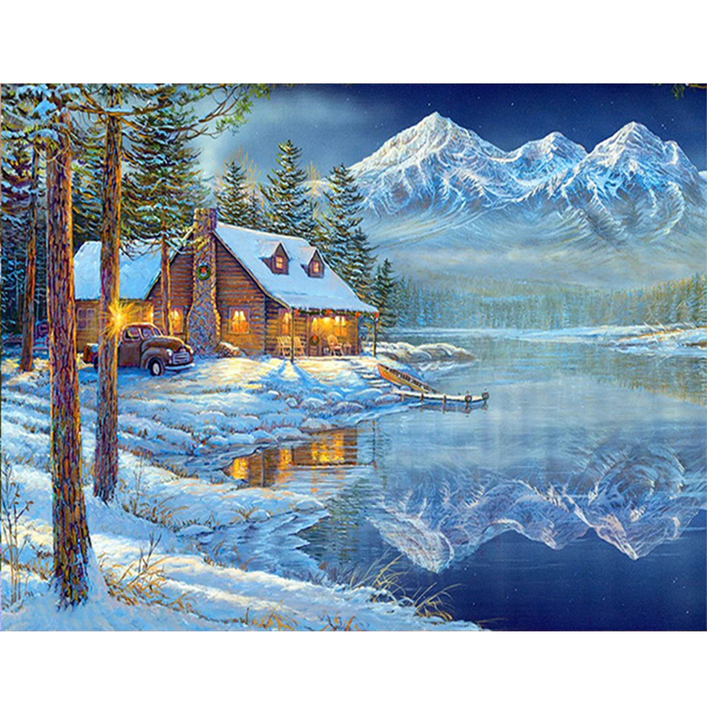 Winter Christmas Igloo - 11CT Stamped Cross Stitch 60*50CM(Joy Sunday)